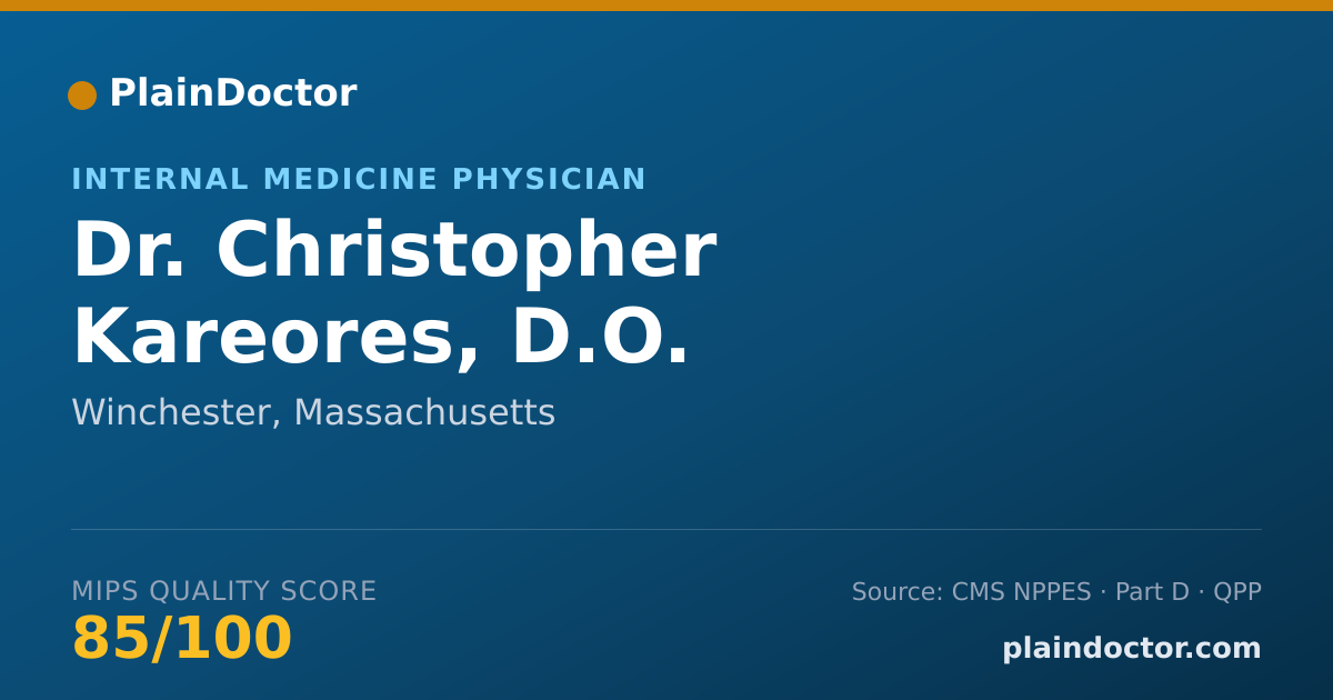 Shareable card for Christopher Kareores, D.O. - Internal Medicine Physician, Winchester, MA