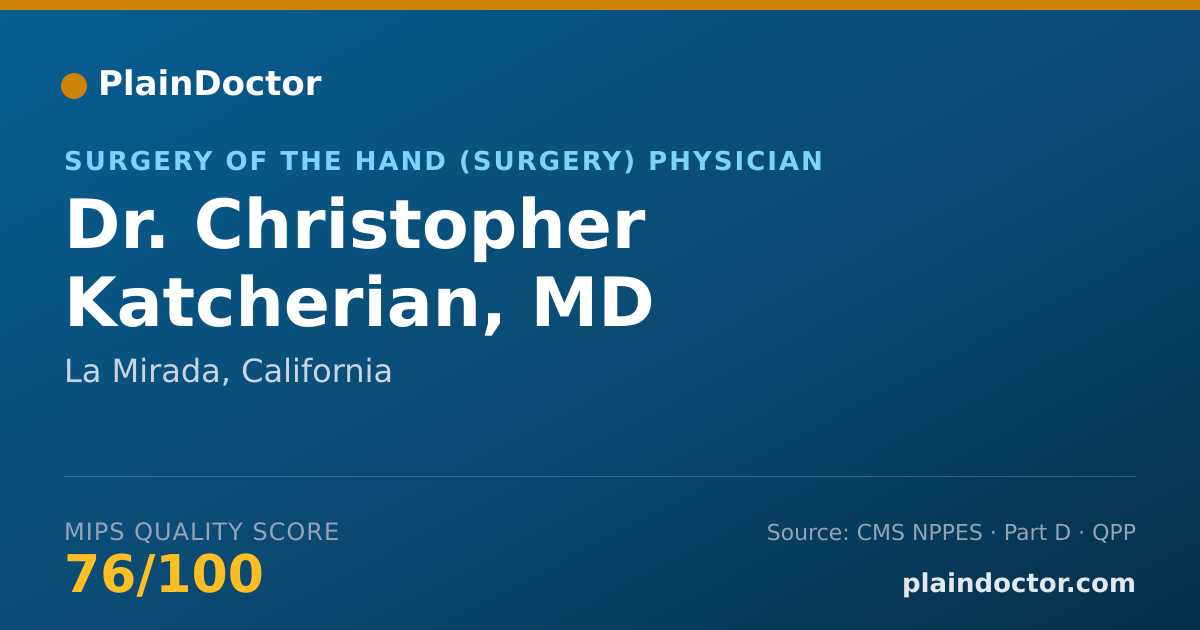 Shareable card for Christopher Katcherian, MD - Surgery of the Hand (Surgery) Physician, La Mirada, CA