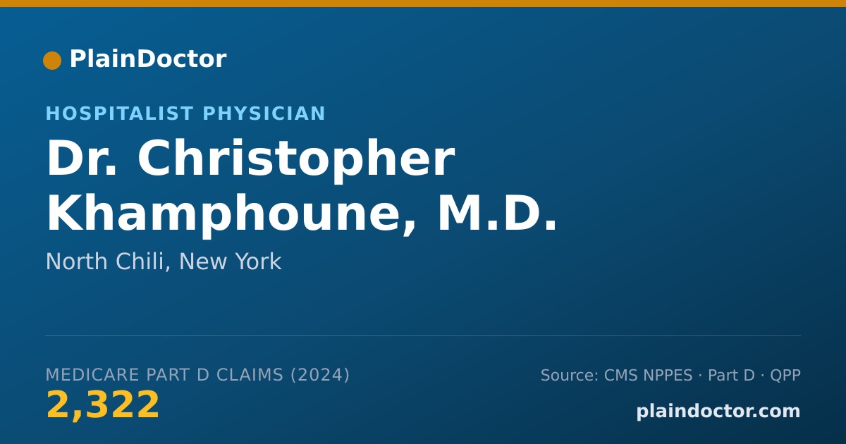 Shareable card for Christopher Khamphoune, M.D. - Internal Medicine Physician, North Chili, NY