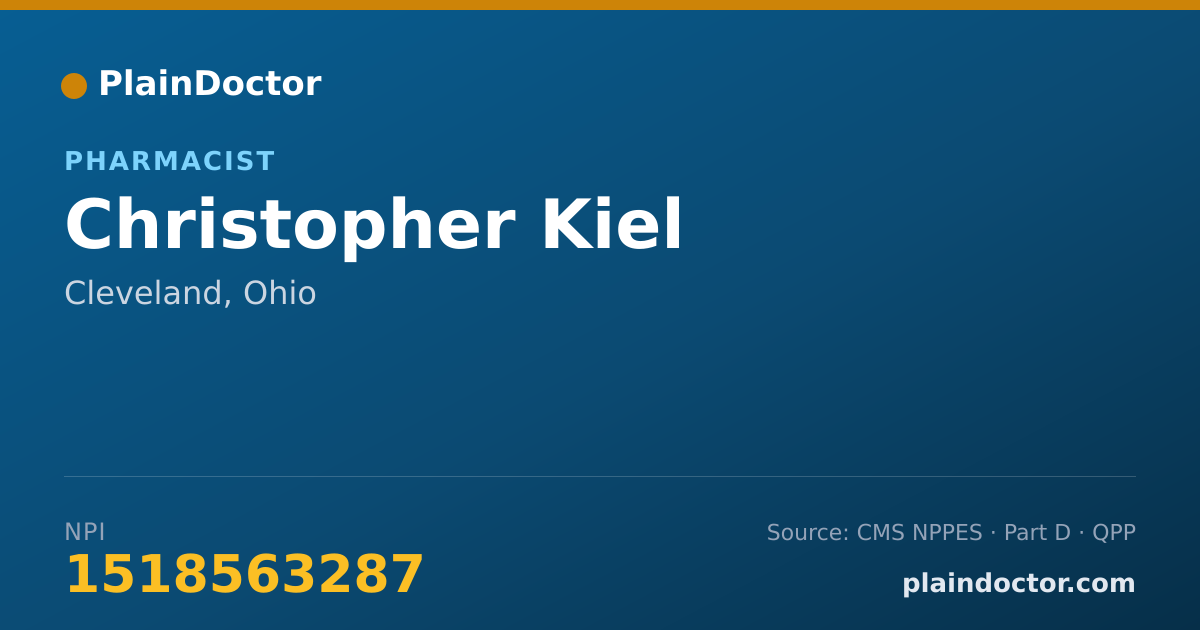 Shareable card for Christopher Kiel - Pharmacist, Cleveland, OH