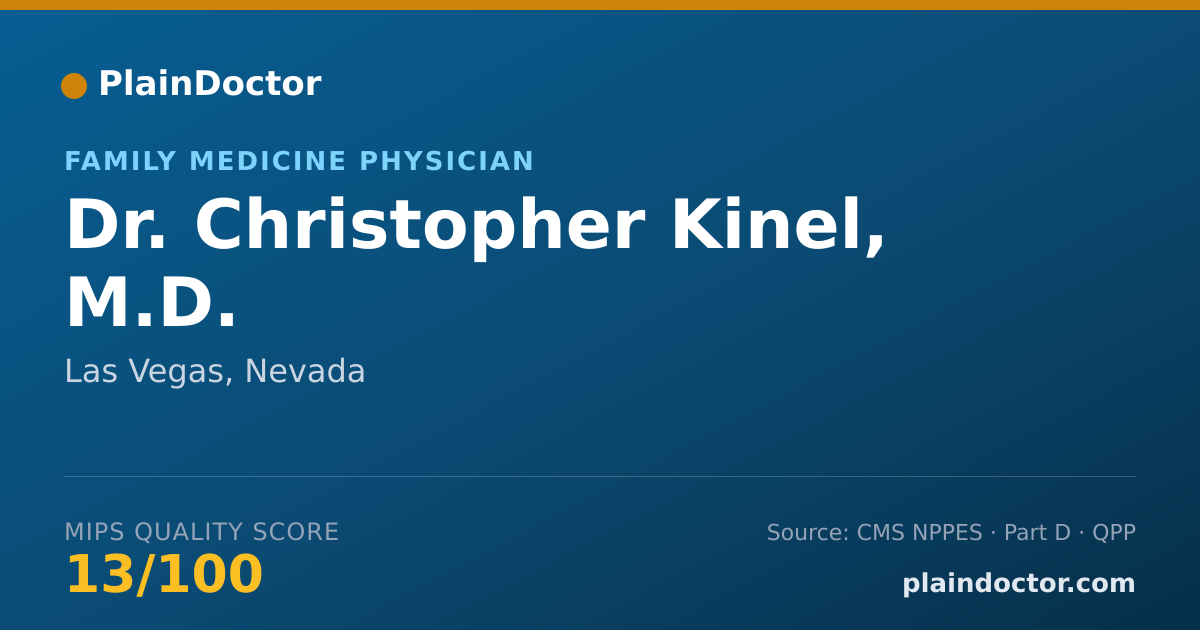 Shareable card for Christopher Kinel, M.D. - Family Medicine Physician, Las Vegas, NV