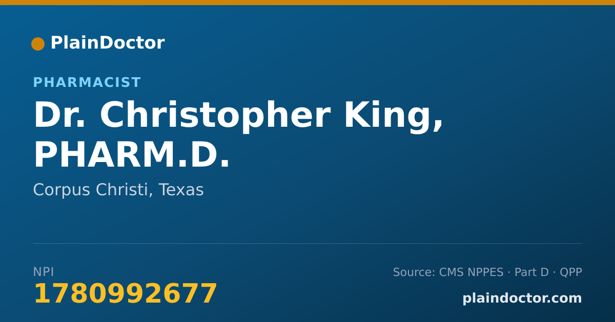 Shareable card for Christopher King, PHARM.D. - Pharmacist, Corpus Christi, TX