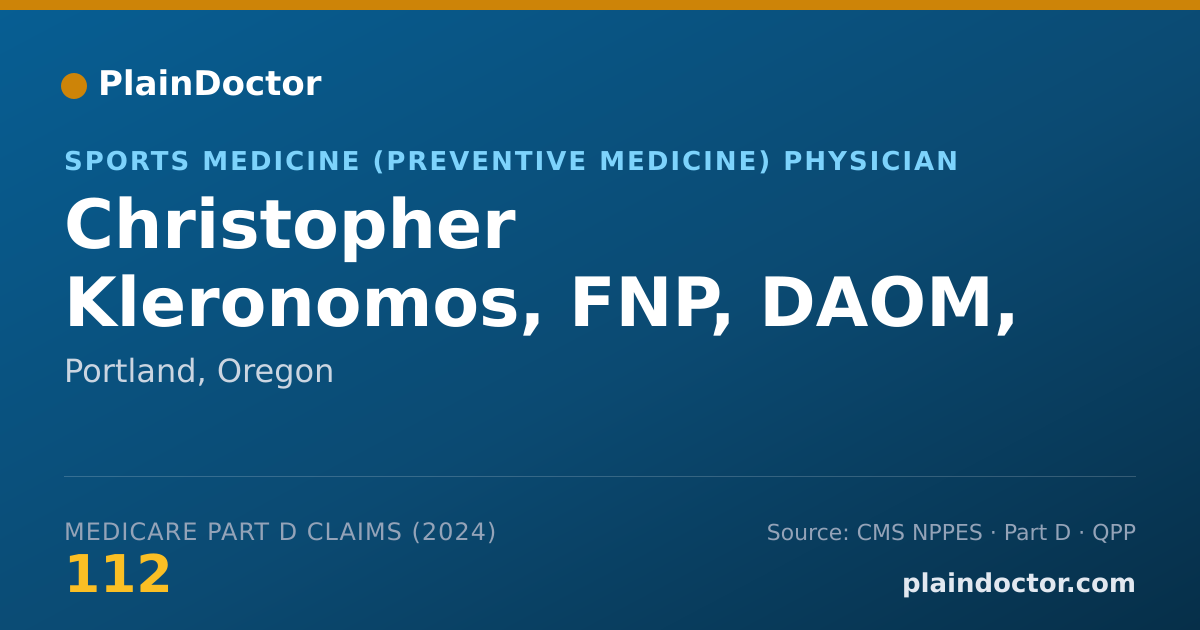 Shareable card for Christopher Kleronomos, FNP, DAOM, MSC - Sports Medicine (Preventive Medicine) Physician, Portland, OR