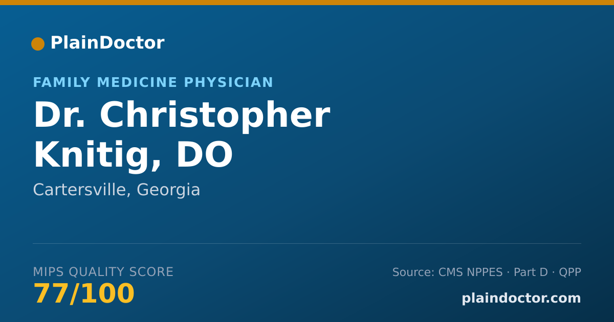 Shareable card for Christopher Knitig, DO - Family Medicine Physician, Cartersville, GA