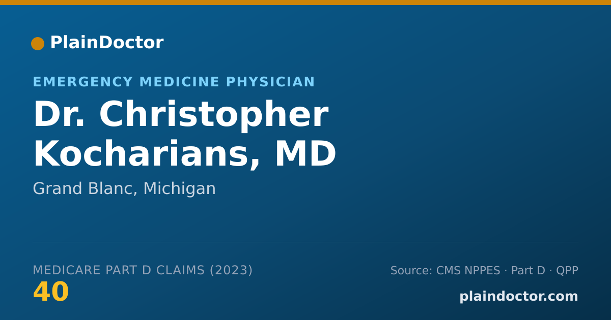 Shareable card for Christopher Kocharians, MD - Emergency Medicine Physician, Grand Blanc, MI