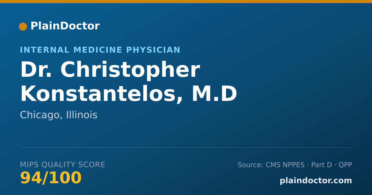 Shareable card for Christopher Konstantelos, M.D - Internal Medicine Physician, Chicago, IL