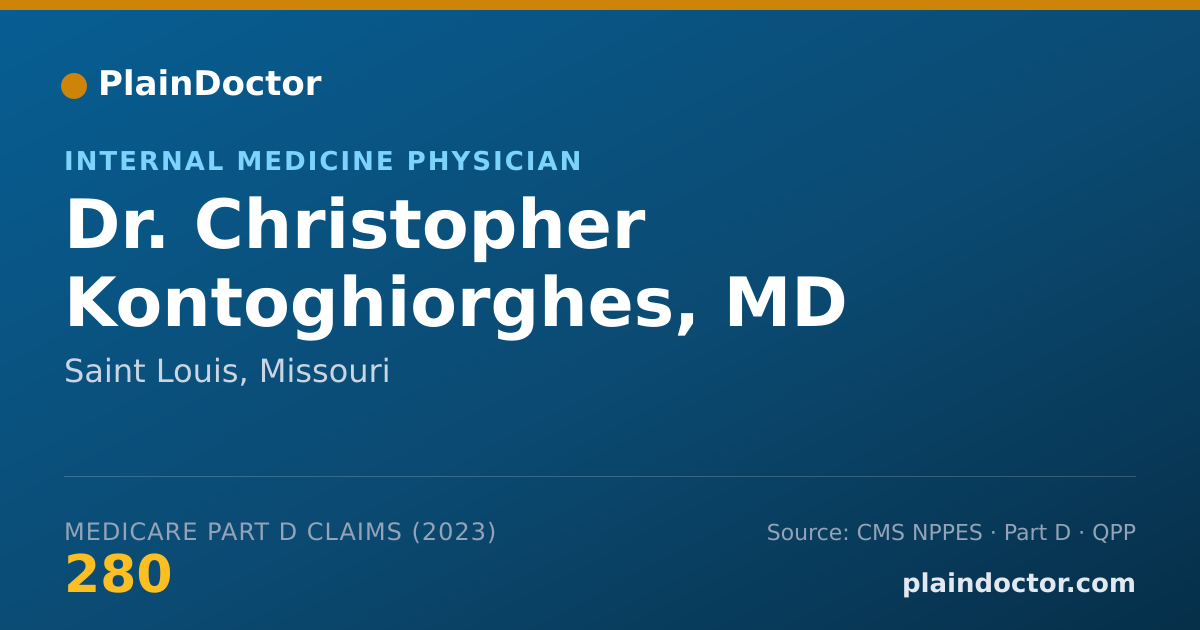 Shareable card for Christopher Kontoghiorghes, MD - Internal Medicine Physician, Saint Louis, MO