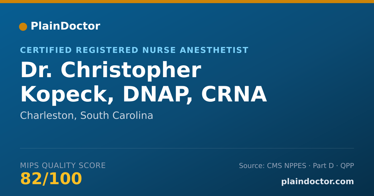 Shareable card for Christopher Kopeck, DNAP, CRNA - Certified Registered Nurse Anesthetist, Charleston, SC