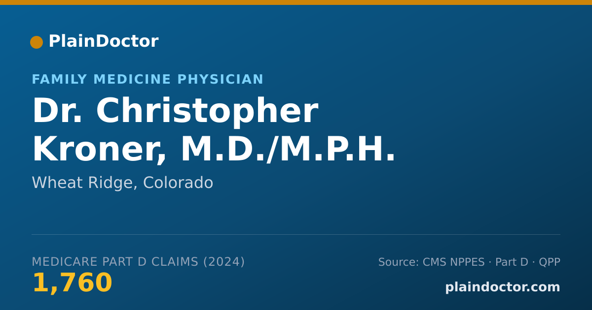 Shareable card for Christopher Kroner, M.D./M.P.H. - Family Medicine Physician, Wheat Ridge, CO