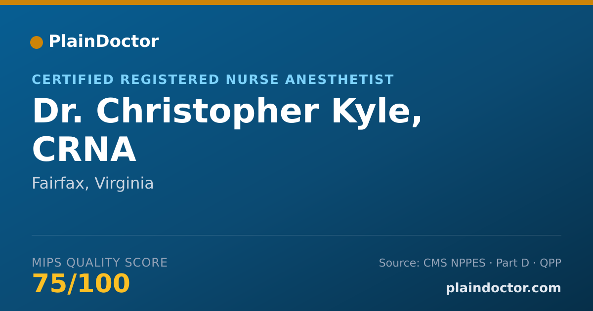 Shareable card for Christopher Kyle, CRNA - Certified Registered Nurse Anesthetist, Fairfax, VA