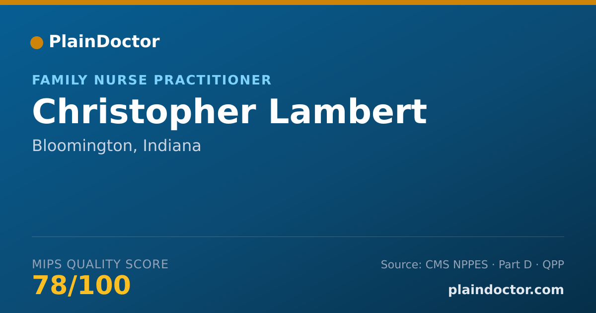 Shareable card for Christopher Lambert - Family Nurse Practitioner, Bloomington, IN