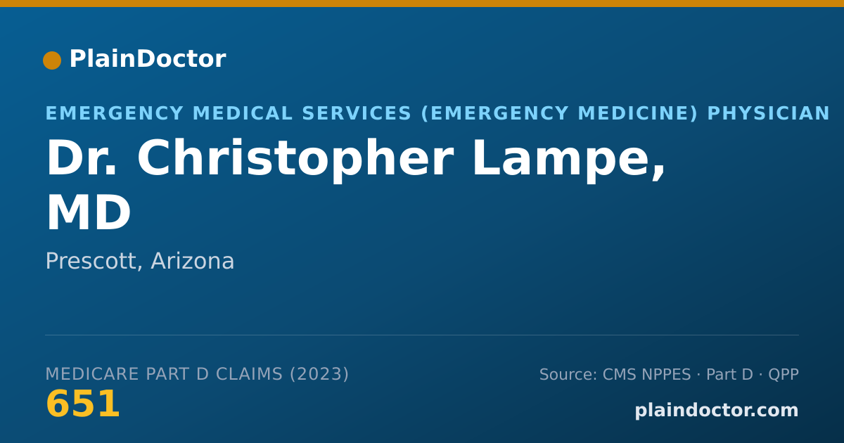 Shareable card for Christopher Lampe, MD - Emergency Medical Services (Emergency Medicine) Physician, Prescott, AZ