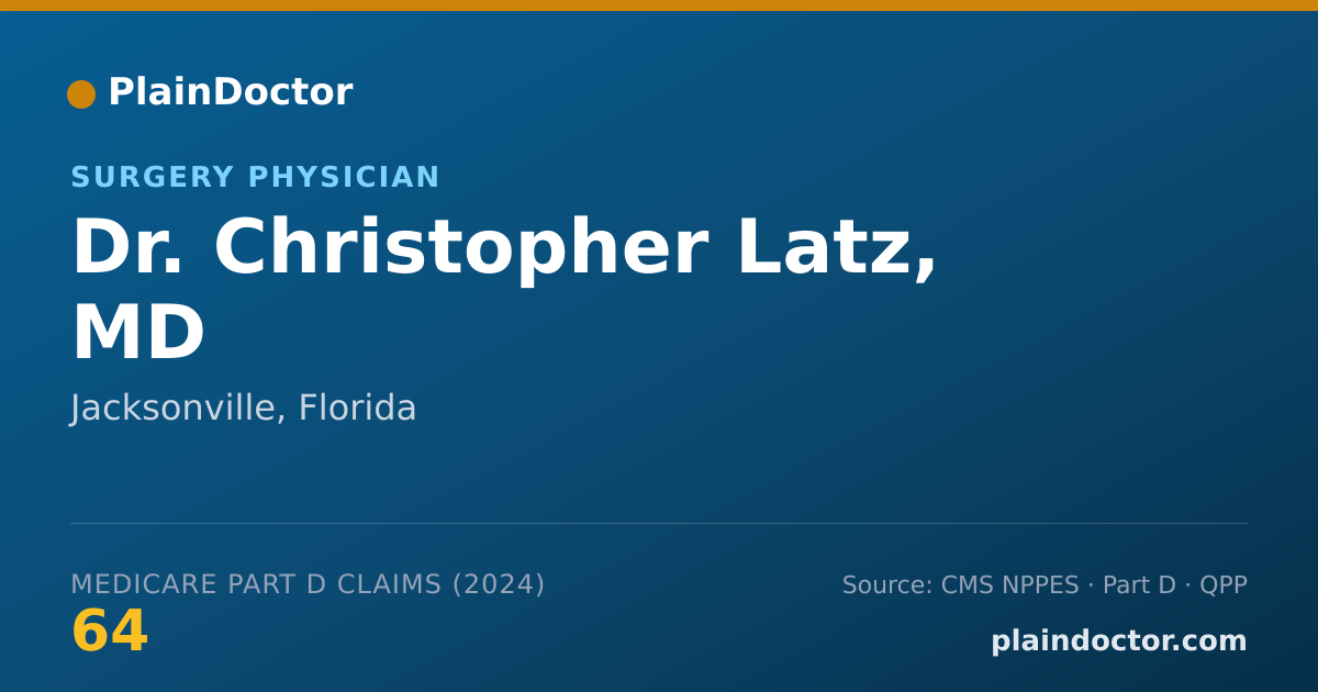 Shareable card for Christopher Latz, MD - Surgery Physician, Jacksonville, FL