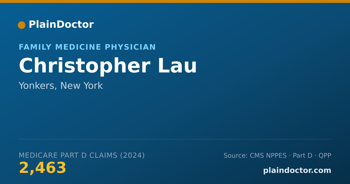 Shareable card for Christopher Lau - Family Medicine Physician, Yonkers, NY