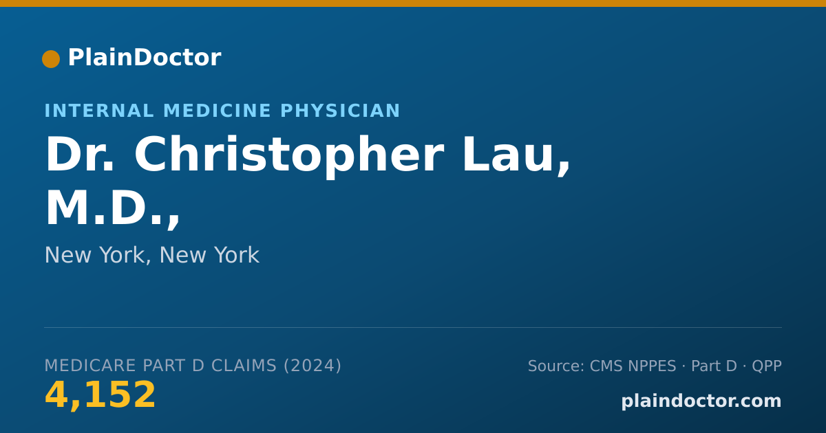 Shareable card for Christopher Lau, M.D., - Internal Medicine Physician, New York, NY