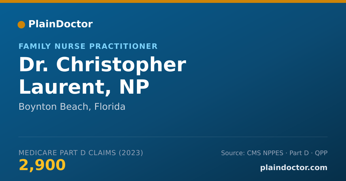 Shareable card for Christopher Laurent, NP - Family Nurse Practitioner, Boynton Beach, FL