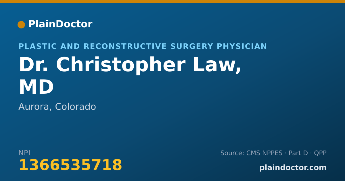 Shareable card for Christopher Law, MD - Plastic and Reconstructive Surgery Physician, Aurora, CO