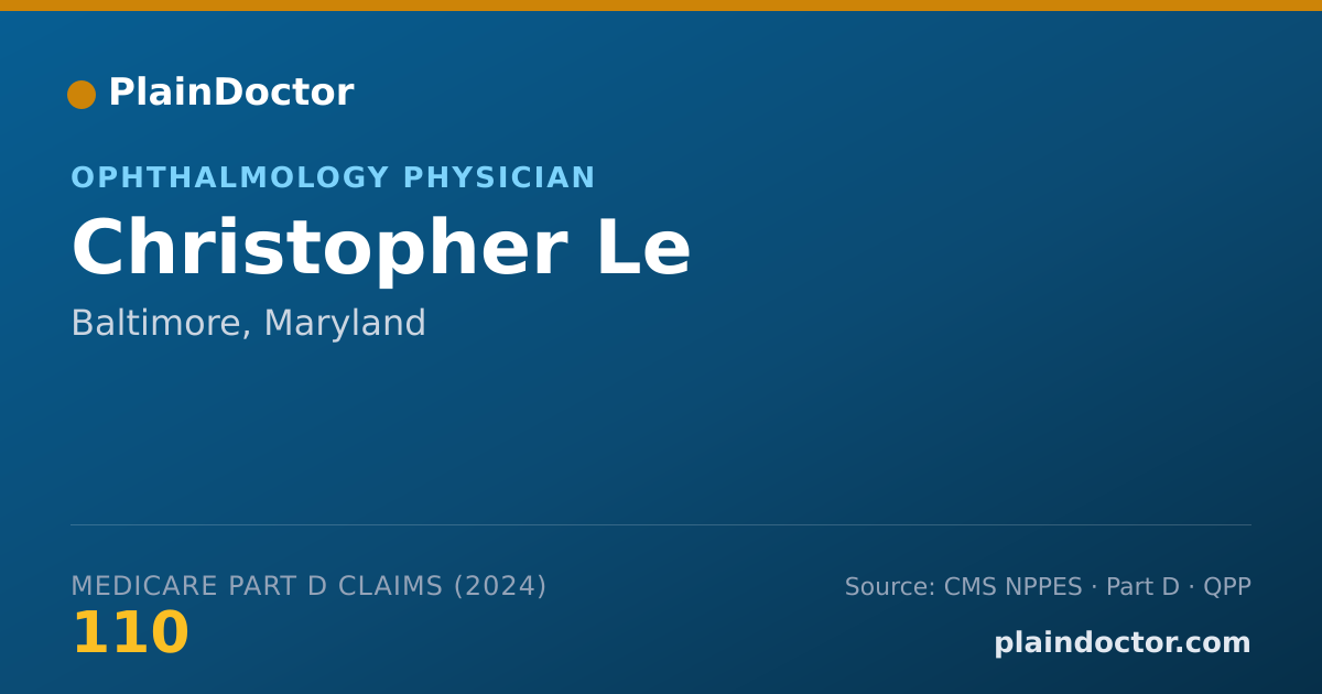 Shareable card for Christopher Le - Ophthalmology Physician, Baltimore, MD