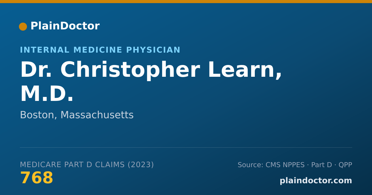 Shareable card for Christopher Learn, M.D. - Internal Medicine Physician, Boston, MA