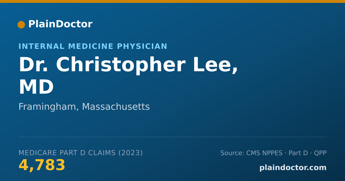 Shareable card for Christopher Lee, MD - Internal Medicine Physician, Framingham, MA