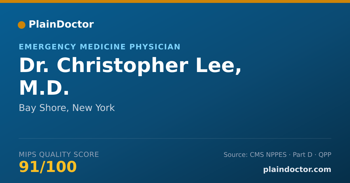 Shareable card for Christopher Lee, M.D. - Emergency Medicine Physician, Bay Shore, NY
