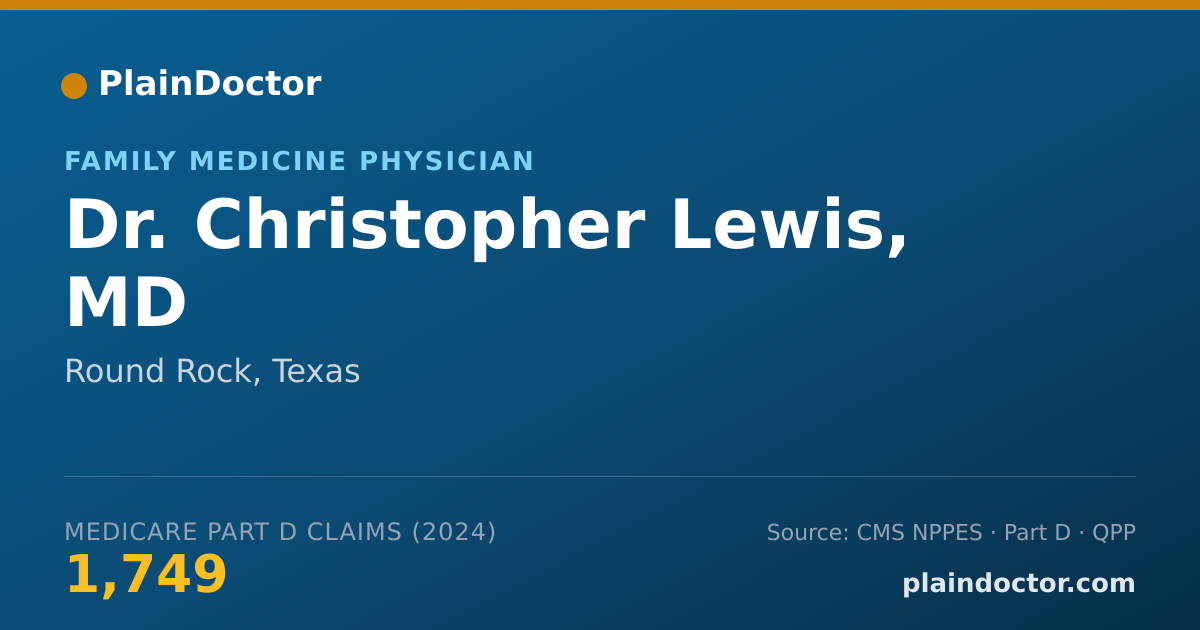 Shareable card for Christopher Lewis, MD - Family Medicine Physician, Round Rock, TX