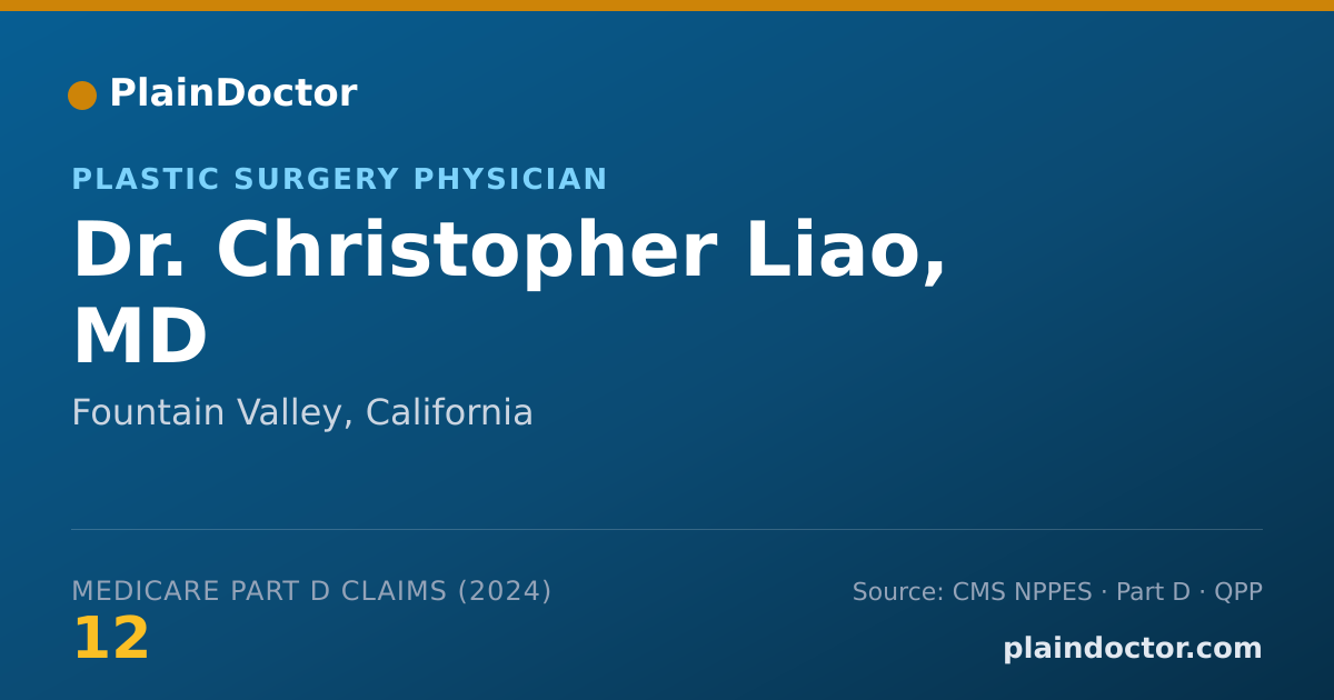 Shareable card for Christopher Liao, MD - Plastic Surgery Physician, Fountain Valley, CA