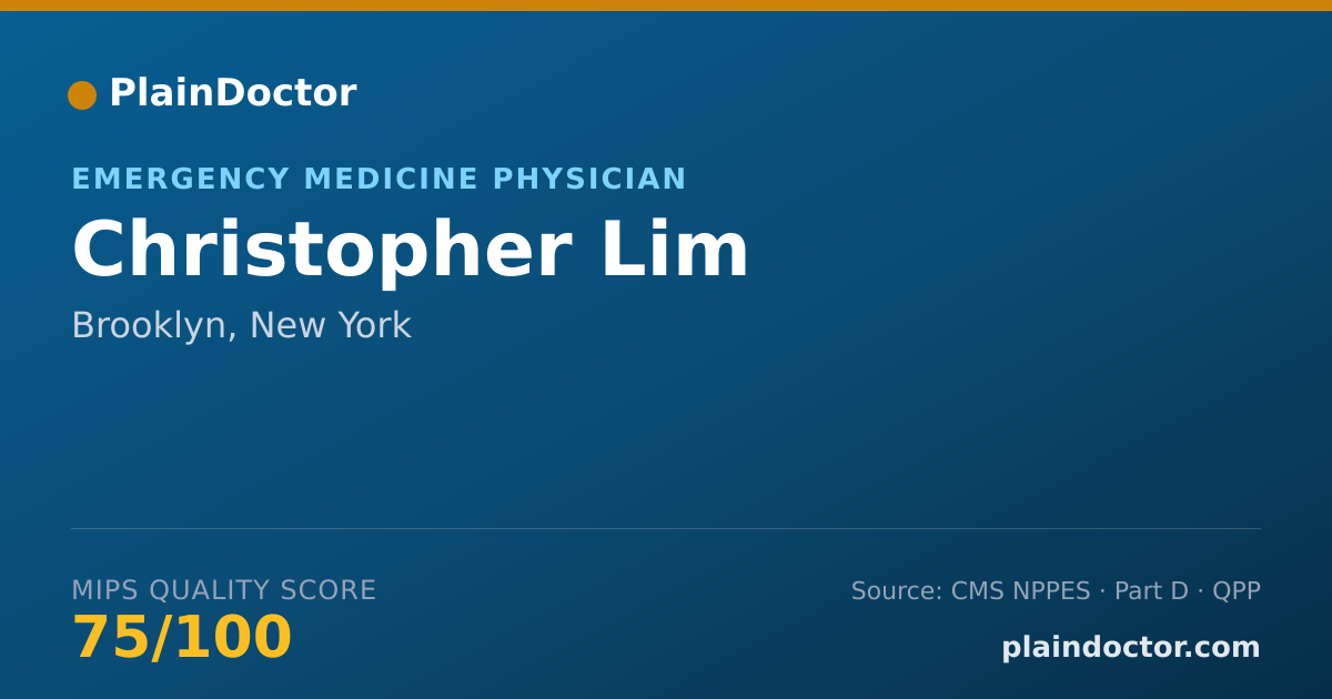 Shareable card for Christopher Lim - Emergency Medicine Physician, Brooklyn, NY