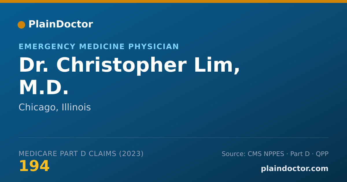 Shareable card for Christopher Lim, M.D. - Emergency Medicine Physician, Chicago, IL