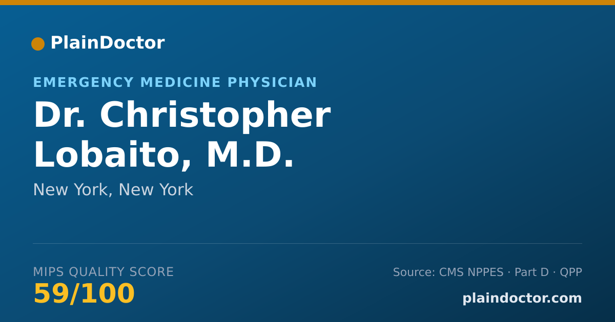 Shareable card for Christopher Lobaito, M.D. - Emergency Medicine Physician, New York, NY