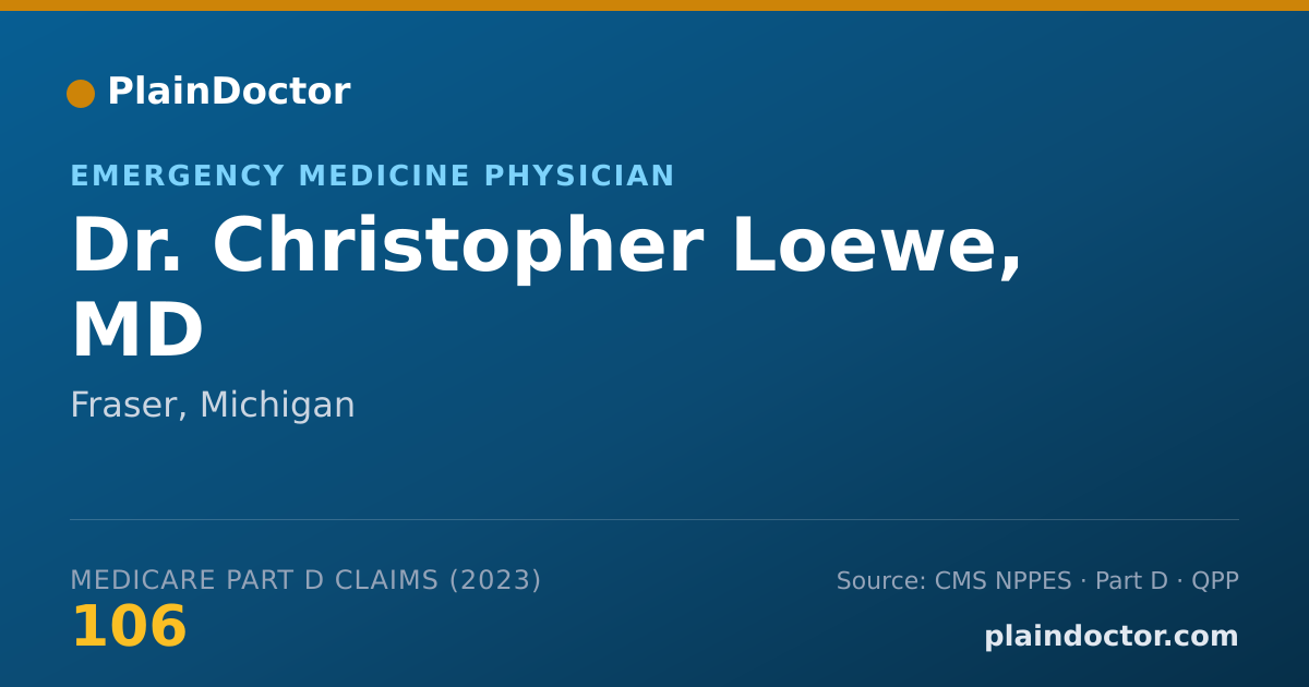 Shareable card for Christopher Loewe, MD - Emergency Medicine Physician, Fraser, MI