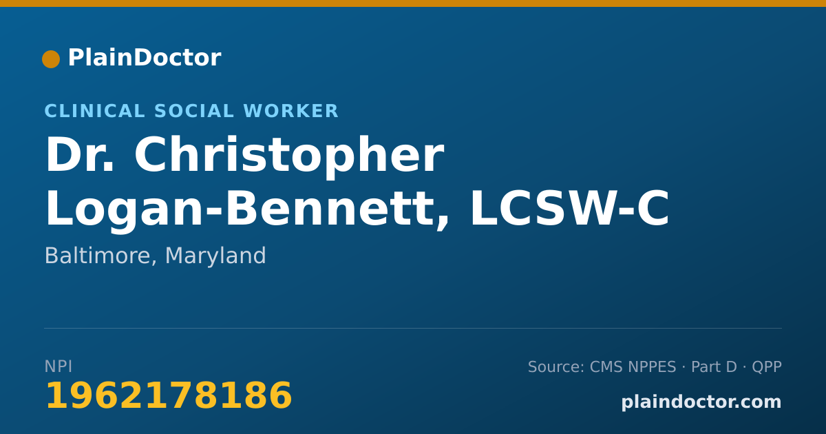 Shareable card for Christopher Logan-Bennett, LCSW-C - Clinical Social Worker, Baltimore, MD