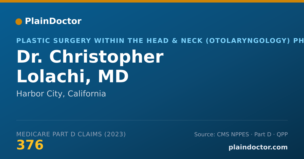 Shareable card for Christopher Lolachi, MD - Plastic Surgery within the Head & Neck (Otolaryngology) Physician, Harbor City, CA