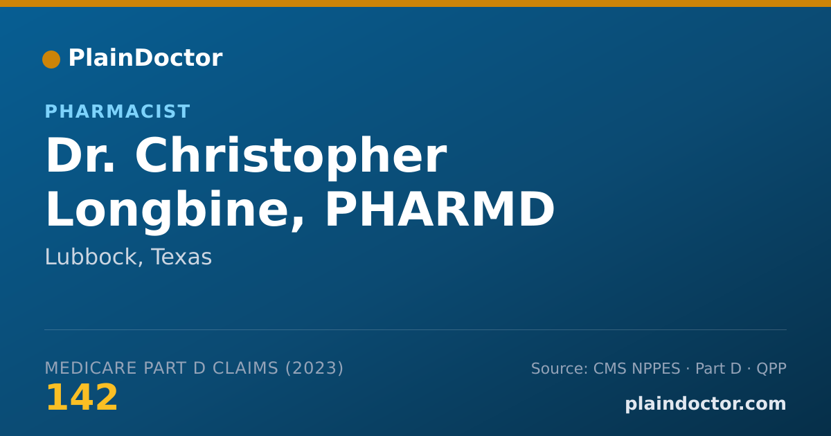 Shareable card for Christopher Longbine, PHARMD - Pharmacist, Lubbock, TX
