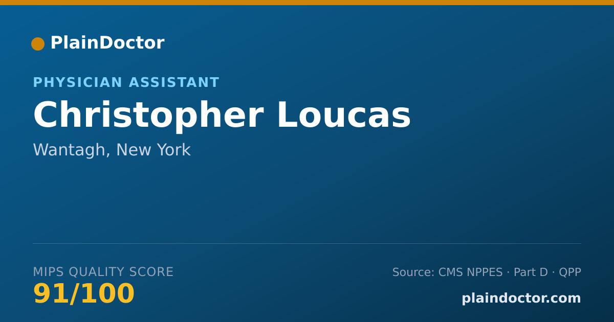 Shareable card for Christopher Loucas - Physician Assistant, Wantagh, NY