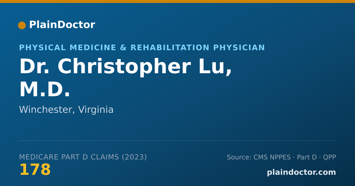 Shareable card for Christopher Lu, M.D. - Physical Medicine & Rehabilitation Physician, Winchester, VA