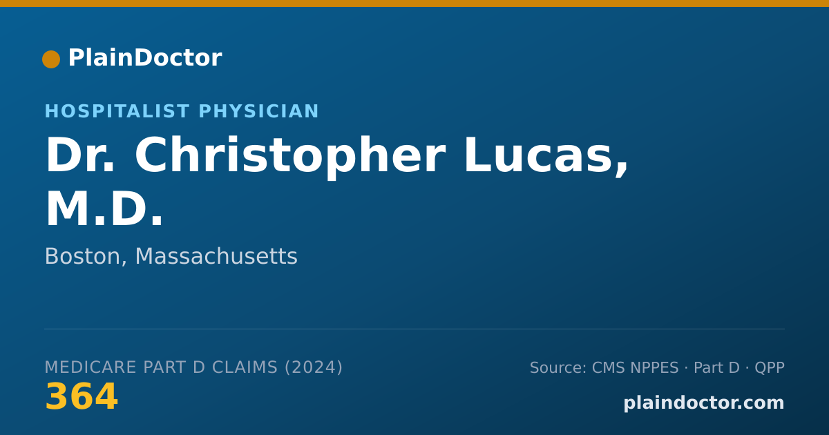 Shareable card for Christopher Lucas, M.D. - Hospitalist Physician, Boston, MA