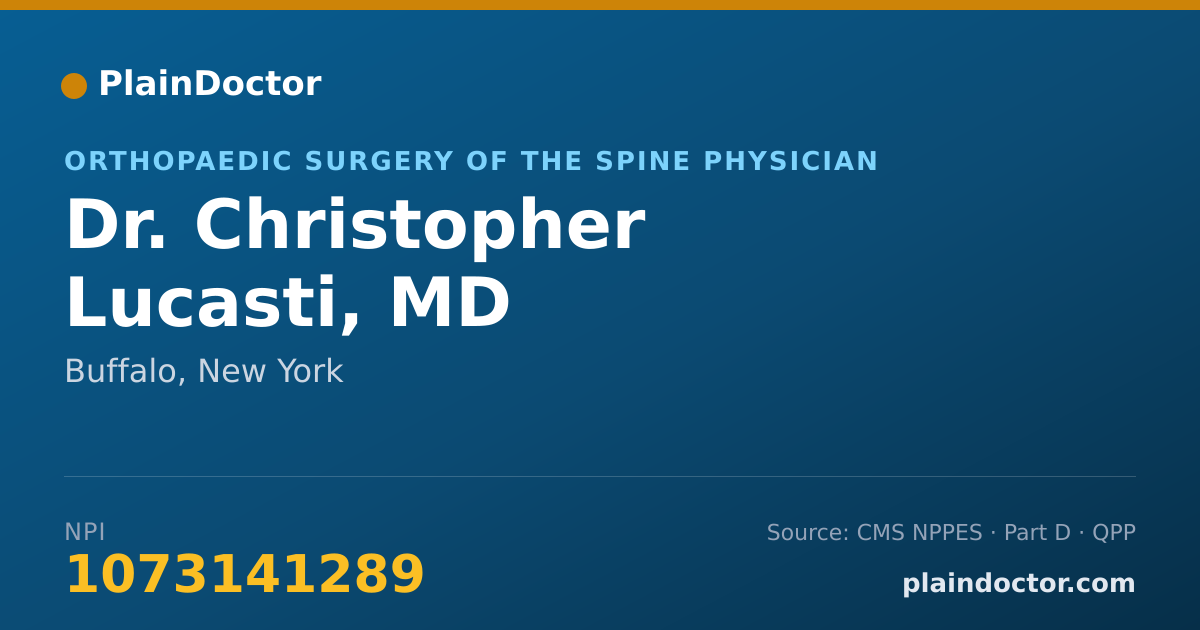 Shareable card for Christopher Lucasti, MD - Orthopaedic Surgery of the Spine Physician, Buffalo, NY