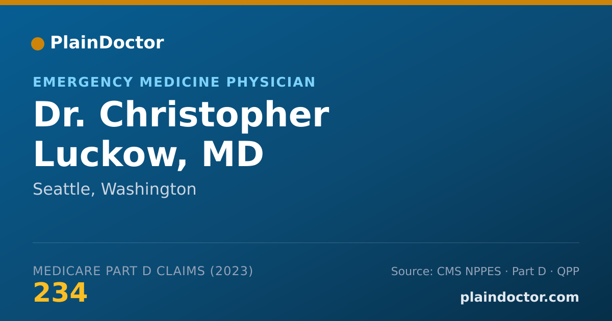 Shareable card for Christopher Luckow, MD - Emergency Medicine Physician, Seattle, WA