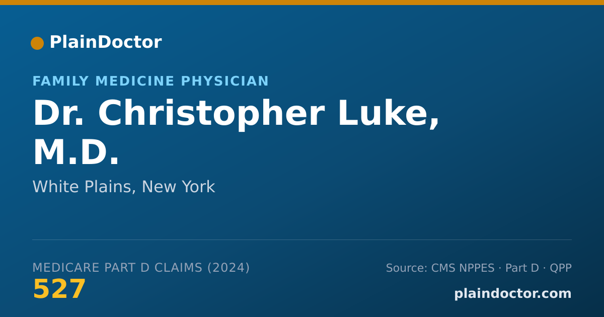 Shareable card for Christopher Luke, M.D. - Family Medicine Physician, White Plains, NY