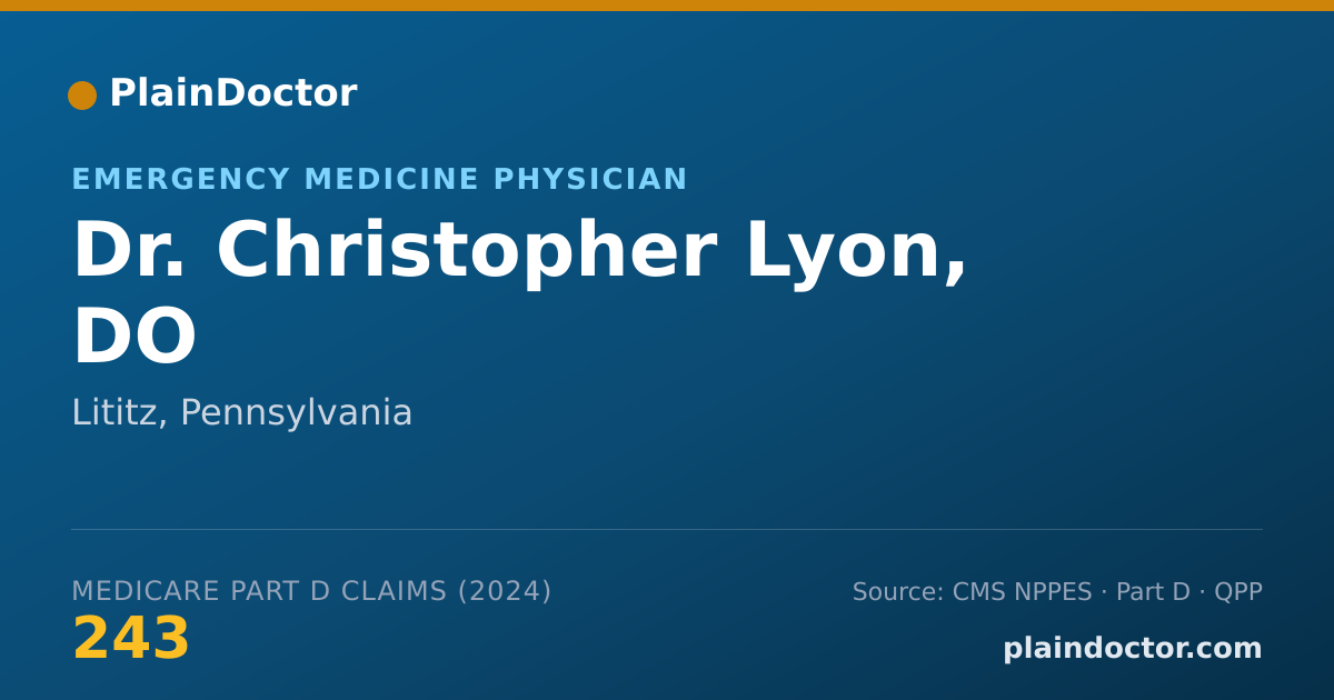 Shareable card for Christopher Lyon, DO - Emergency Medicine Physician, Lititz, PA