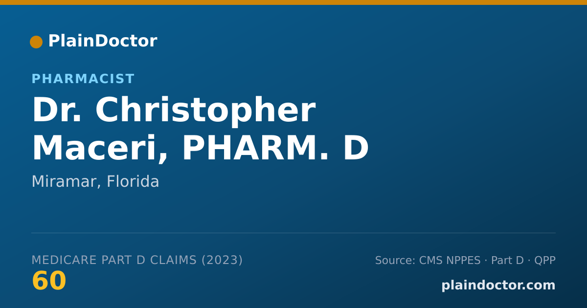 Shareable card for Christopher Maceri, PHARM. D - Pharmacist, Miramar, FL