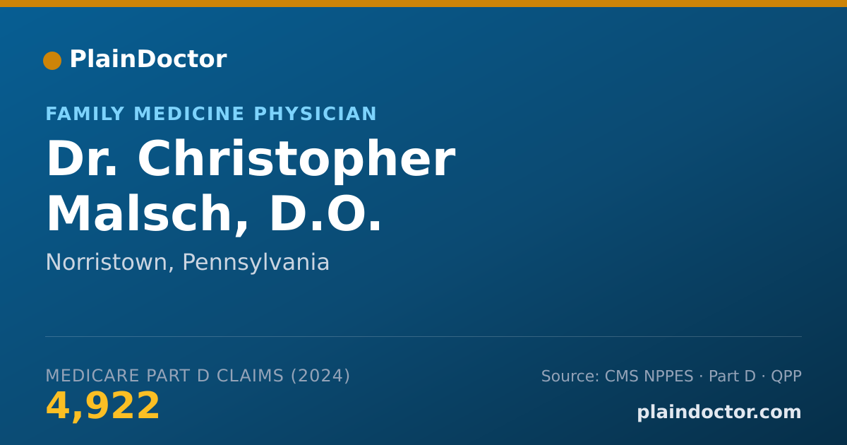 Shareable card for Christopher Malsch, D.O. - Family Medicine Physician, Norristown, PA