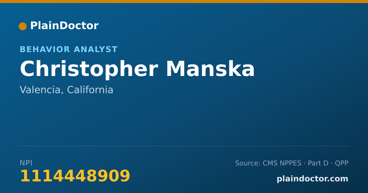 Shareable card for Christopher Manska - Behavior Analyst, Valencia, CA