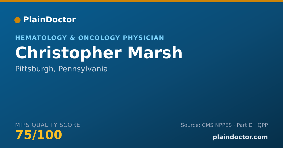 Shareable card for Christopher Marsh - Hematology & Oncology Physician, Pittsburgh, PA