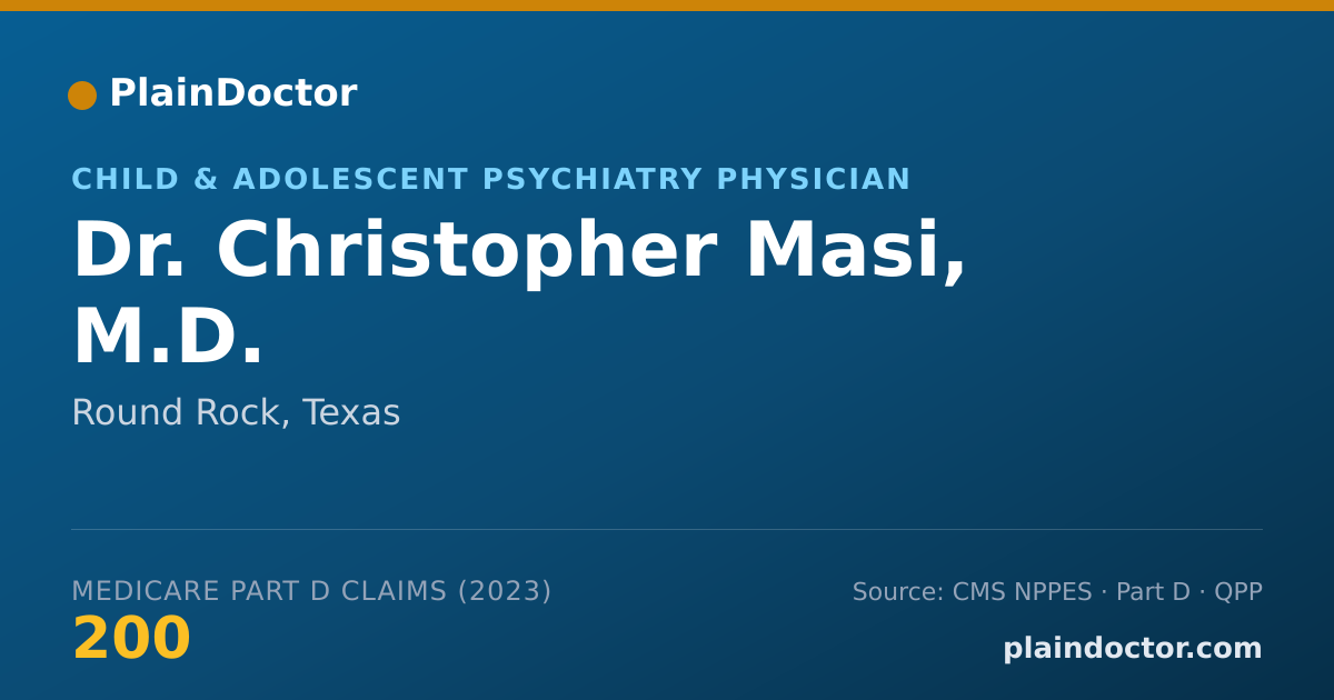 Shareable card for Christopher Masi, M.D. - Child & Adolescent Psychiatry Physician, Round Rock, TX