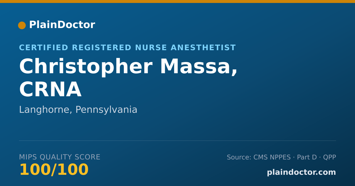 Shareable card for Christopher Massa, CRNA - Registered Nurse, Langhorne, PA