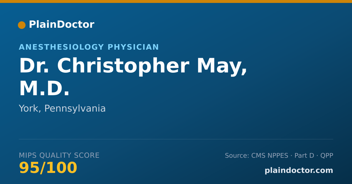 Shareable card for Christopher May, M.D. - Anesthesiology Physician, York, PA