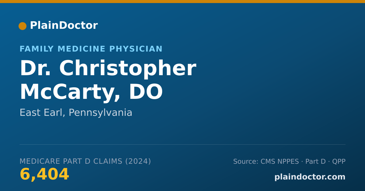 Shareable card for Christopher McCarty, DO - Family Medicine Physician, East Earl, PA