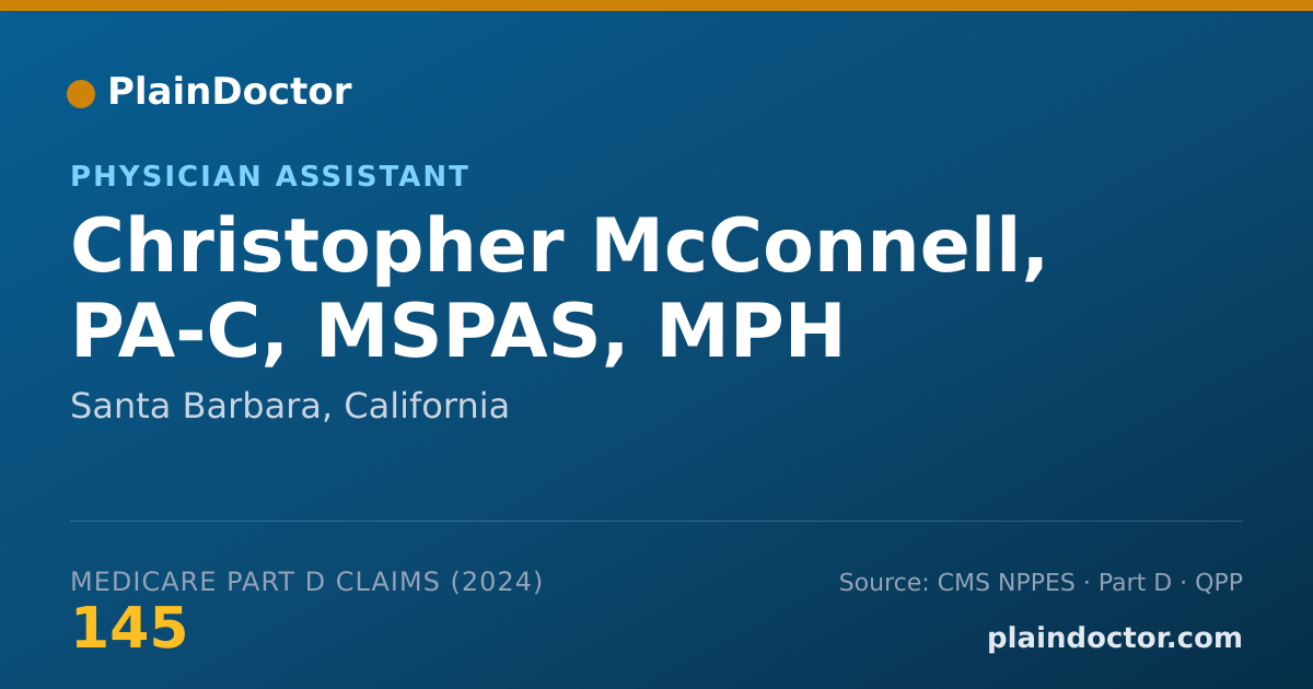 Shareable card for Christopher McConnell, PA-C, MSPAS, MPH - Physician Assistant, Santa Barbara, CA